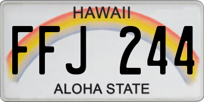 HI license plate FFJ244