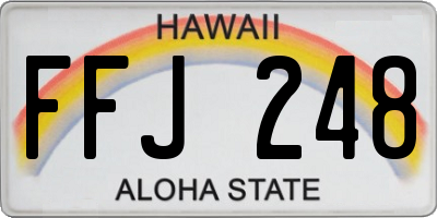 HI license plate FFJ248