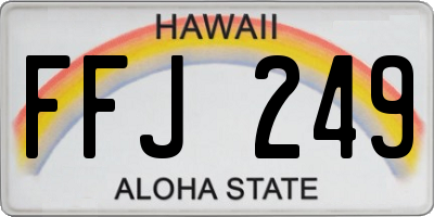 HI license plate FFJ249