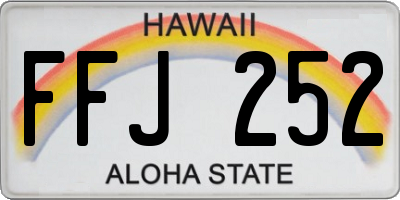 HI license plate FFJ252