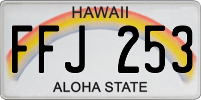 HI license plate FFJ253