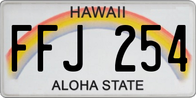 HI license plate FFJ254