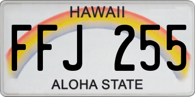 HI license plate FFJ255