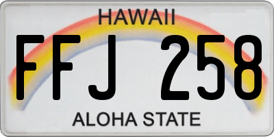 HI license plate FFJ258
