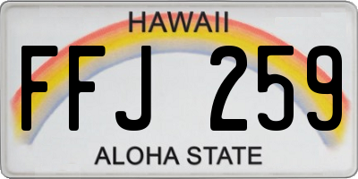HI license plate FFJ259