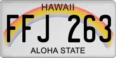 HI license plate FFJ263