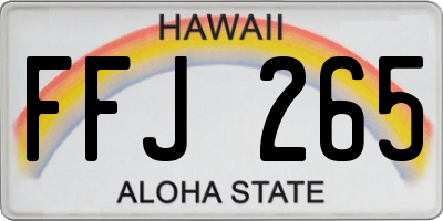 HI license plate FFJ265