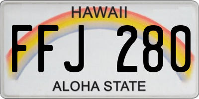 HI license plate FFJ280