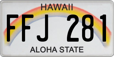 HI license plate FFJ281