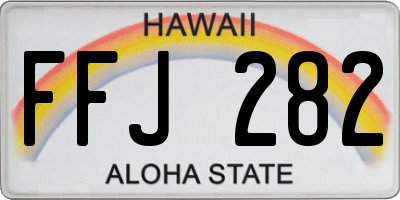 HI license plate FFJ282