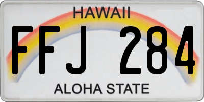 HI license plate FFJ284