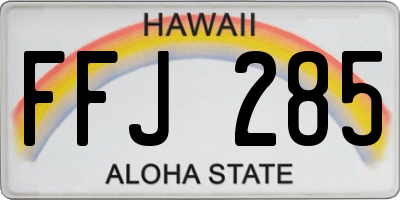 HI license plate FFJ285