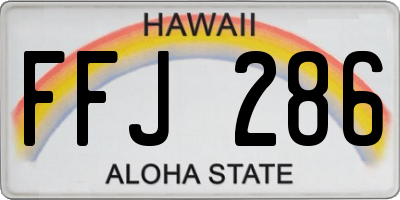 HI license plate FFJ286
