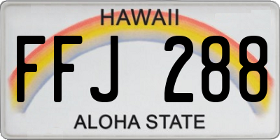 HI license plate FFJ288