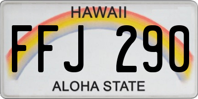 HI license plate FFJ290