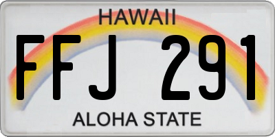 HI license plate FFJ291
