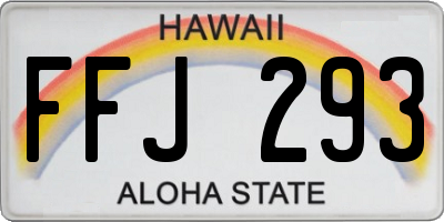 HI license plate FFJ293