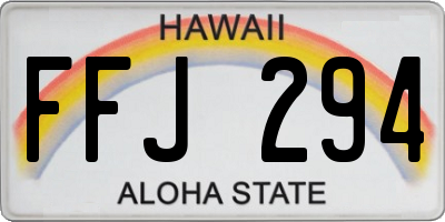 HI license plate FFJ294