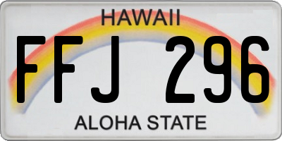 HI license plate FFJ296