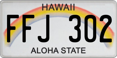 HI license plate FFJ302