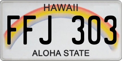 HI license plate FFJ303