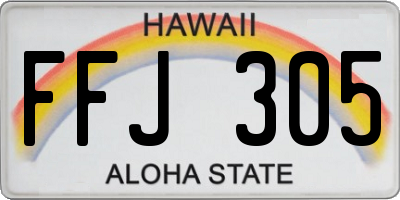 HI license plate FFJ305