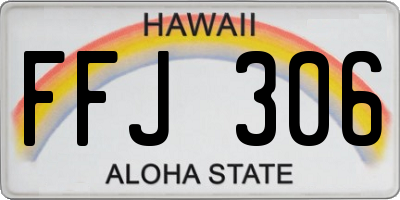 HI license plate FFJ306