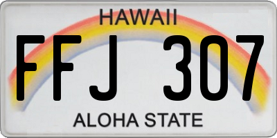 HI license plate FFJ307