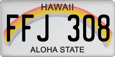 HI license plate FFJ308