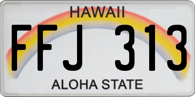 HI license plate FFJ313