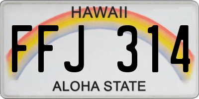 HI license plate FFJ314