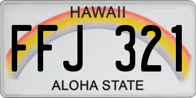 HI license plate FFJ321