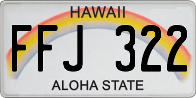 HI license plate FFJ322