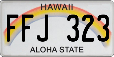 HI license plate FFJ323