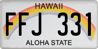 HI license plate FFJ331