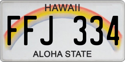 HI license plate FFJ334