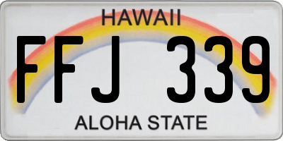 HI license plate FFJ339