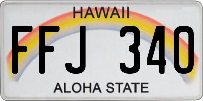 HI license plate FFJ340