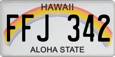 HI license plate FFJ342