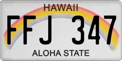 HI license plate FFJ347