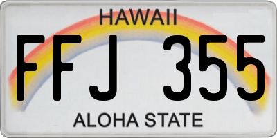 HI license plate FFJ355