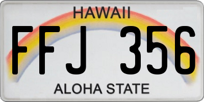 HI license plate FFJ356