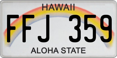 HI license plate FFJ359