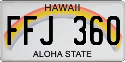 HI license plate FFJ360