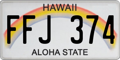 HI license plate FFJ374