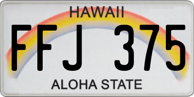 HI license plate FFJ375