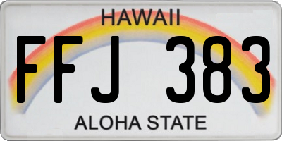 HI license plate FFJ383