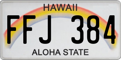 HI license plate FFJ384