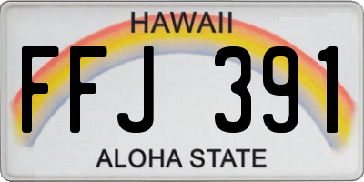 HI license plate FFJ391