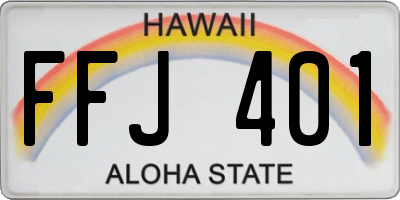 HI license plate FFJ401